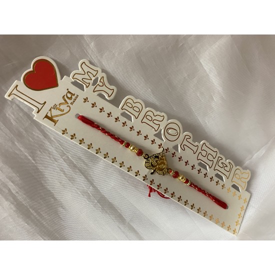 AUM LEAF RAKHI THREAD RAKSHA BANDHAN HINDHU FESTIVAL WRIST BAND 