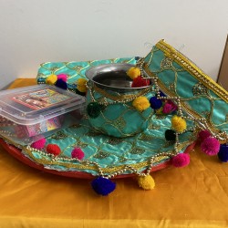 Karva Chauth Special Pooja Thali Set 1 Steel Decorative Thali