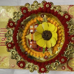 Designer Rakhi Thali Raksha Bandhan Hindu Festival Wrist Band Rakhadi RoliChaval