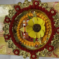 Designer Rakhi Thali Raksha Bandhan Hindu Festival Wrist Band Rakhadi RoliChaval