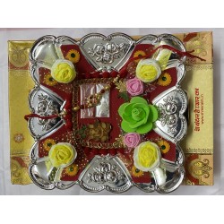 Designer Rakhi Thali Raksha Bandhan Hindu Festival Wrist Band Rakhadi RoliChaval