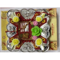 Designer Rakhi Thali Raksha Bandhan Hindu Festival Wrist Band Rakhadi RoliChaval