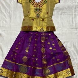 South Indian Girls/Kids Traditional Pattu Pavadai Lahenga /Dress Sattai
