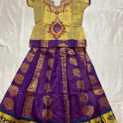 South Indian Girls/Kids Traditional Pattu Pavadai Lahenga /Dress Sattai