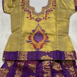South Indian Girls/Kids Traditional Pattu Pavadai Lahenga /Dress Sattai
