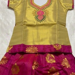 South Indian Girls/Kids Traditional Pattu Pavadai Lahenga /Dress Sattai