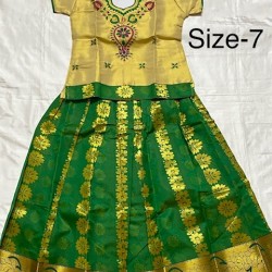 South Indian Girls/Kids Traditional Pattu Pavadai Lahenga /Dress Sattai