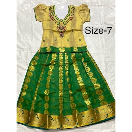 South Indian Girls/Kids Traditional Pattu Pavadai Lahenga /Dress Sattai