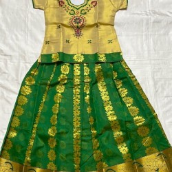 South Indian Girls/Kids Traditional Pattu Pavadai Lahenga /Dress Sattai
