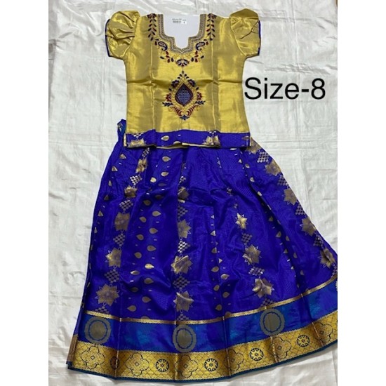 South Indian Girls/Kids Traditional Pattu Pavadai Lahenga /Dress Sattai