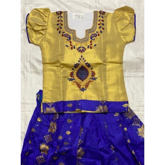 South Indian Girls/Kids Traditional Pattu Pavadai Lahenga /Dress Sattai