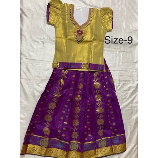  Asian Indian/Pakistani Girls Children Kids Pattu Pavadai Lahenga/Dress Sattai