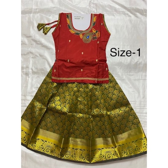  Asian Indian/Pakistani Girls Children Kids Pattu Pavadai Lahenga/Dress Sattai