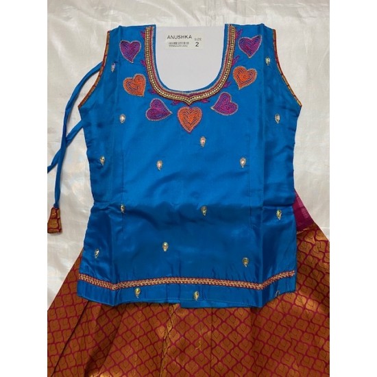  Asian Indian/Pakistani Girls Children Kids Pattu Pavadai Lahenga/Dress Sattai