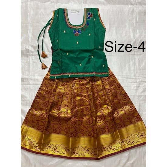  Asian Indian/Pakistani Girls Children Kids Pattu Pavadai Lahenga/Dress Sattai