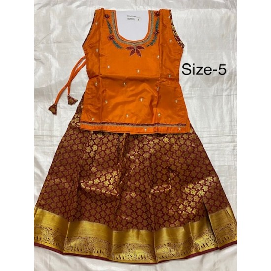  Asian Indian/Pakistani Girls Children Kids Pattu Pavadai Lahenga/Dress Sattai