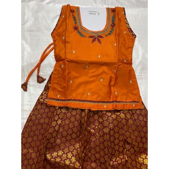  Asian Indian/Pakistani Girls Children Kids Pattu Pavadai Lahenga/Dress Sattai
