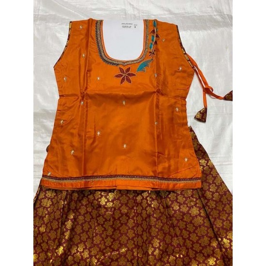  Asian Indian/Pakistani Girls Children Kids Pattu Pavadai Lahenga/Dress Sattai