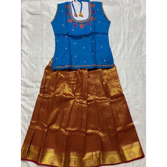 Asian Indian/Pakistani Girls Children Kids Pattu Pavadai Lahenga/Dress Sattai Asian Indian/Pakistani Girls Children Kids Pattu Pavadai Lahenga/Dress Sattai