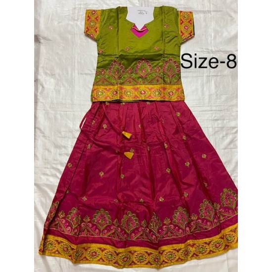  Asian Indian/Pakistani Girls Children Kids Pattu Pavadai Lahenga/Dress Sattai