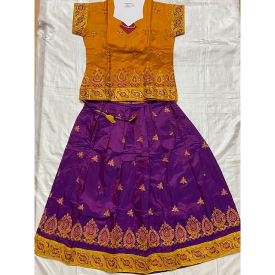  Asian Indian/Pakistani Girls Children Kids Pattu Pavadai Lahenga/Dress Sattai