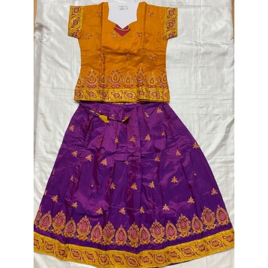  Asian Indian/Pakistani Girls Children Kids Pattu Pavadai Lahenga/Dress Sattai