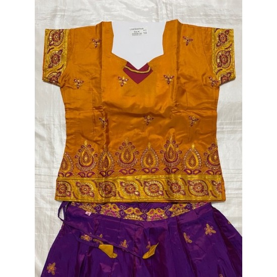  Asian Indian/Pakistani Girls Children Kids Pattu Pavadai Lahenga/Dress Sattai