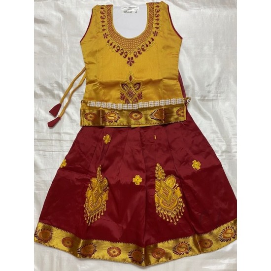 Asian Indian/Pakistani Girls Children Kids Pattu Pavadai Lahenga/Dress Sattai Asian Indian/Pakistani Girls Children Kids Pattu Pavadai Lahenga/Dress Sattai