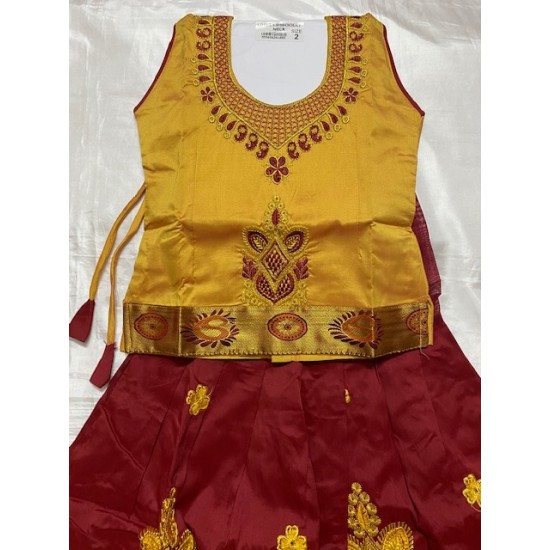 Asian Indian/Pakistani Girls Children Kids Pattu Pavadai Lahenga/Dress Sattai Asian Indian/Pakistani Girls Children Kids Pattu Pavadai Lahenga/Dress Sattai
