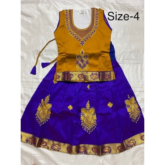  Asian Indian/Pakistani Girls Children Kids Pattu Pavadai Lahenga/Dress Sattai