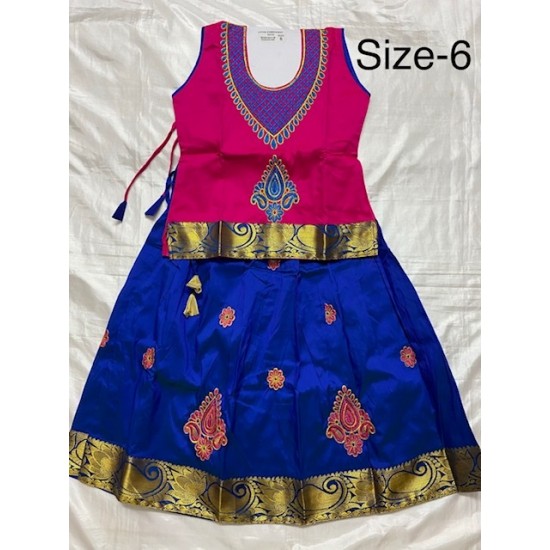  Asian Indian/Pakistani Girls Children Kids Pattu Pavadai Lahenga/Dress Sattai