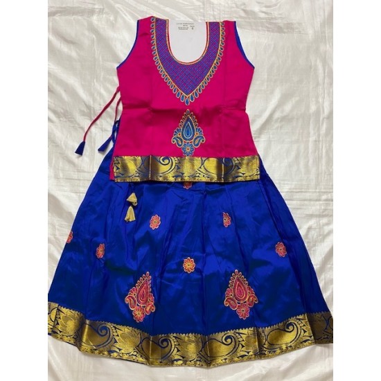  Asian Indian/Pakistani Girls Children Kids Pattu Pavadai Lahenga/Dress Sattai
