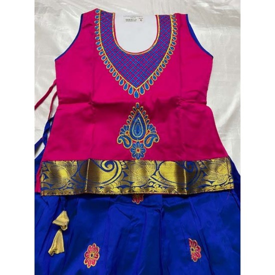  Asian Indian/Pakistani Girls Children Kids Pattu Pavadai Lahenga/Dress Sattai