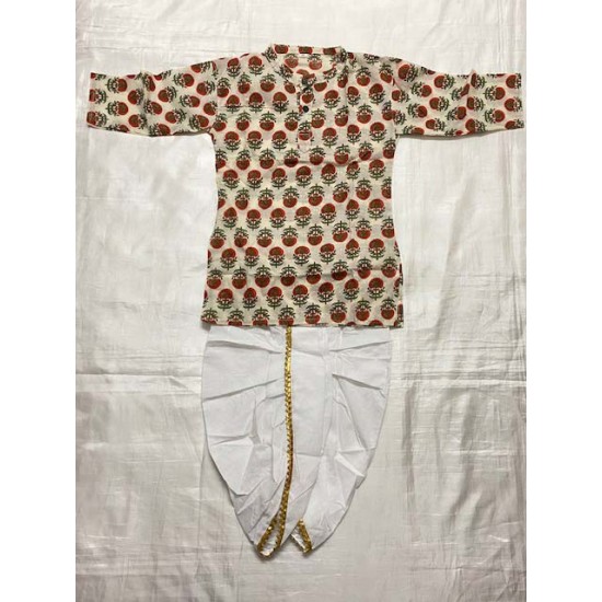 Indian Traditional Boys Cotton Kurta And Dhoti  Ethinic Wear Designer 