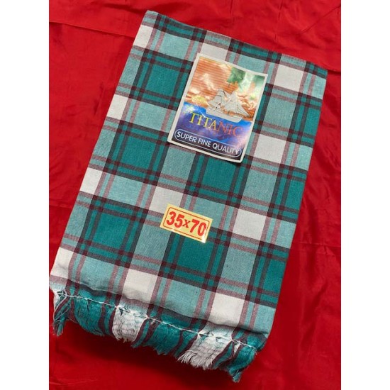 Indian Traditional Pooja Wear Cotton Colour Angavastram Bath Towel With Border