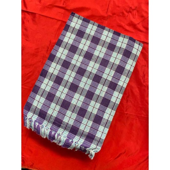 Indian Traditional Pooja Wear Cotton Colour Angavastram Bath Towel With Border