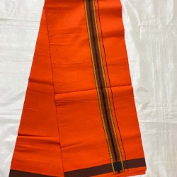 ORANGE  Colour Traditional Indian Men’s Pure Cotton Dhoti -Indian