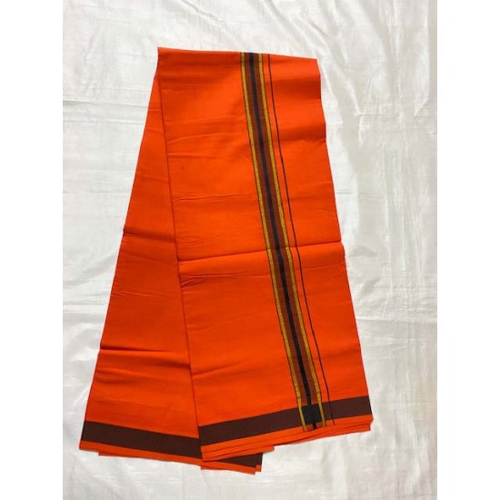 ORANGE Colour Traditional Indian Men’s Pure Cotton Dhoti -Indian ORANGE Colour Traditional Indian Men’s Pure Cotton Dhoti -Indian