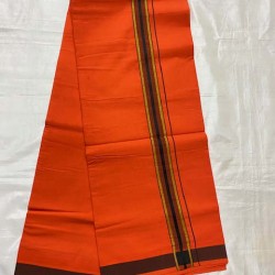 ORANGE  Colour Traditional Indian Men’s Pure Cotton Dhoti -Indian