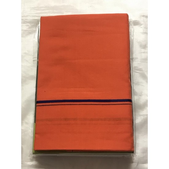 Orange Traditional Indian Men’s Pure Cotton Dhoti -Indian