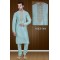 Men's  Sea Green  Colour Art Silk Kurta Shalwar Kameez Pyjama Formal Wear Sherwani
