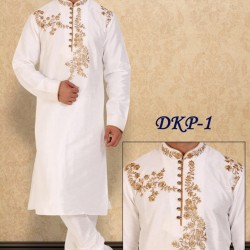 Men's  Art Silk Kurta Shalwar Kameez  with Chudi  for festival wear 
