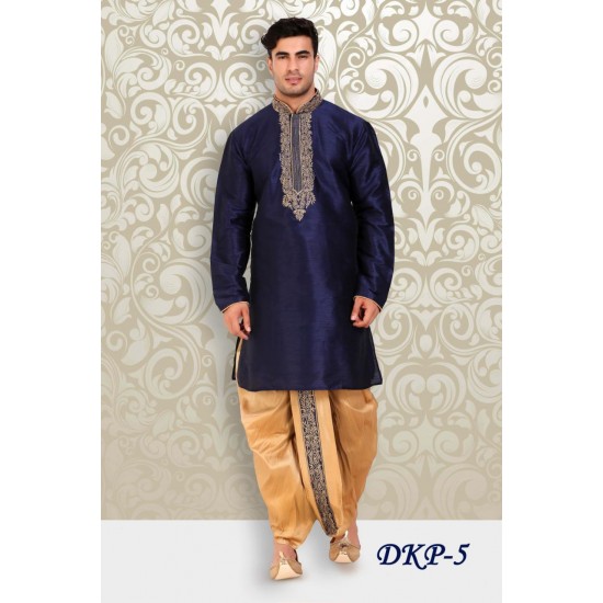 Men's  Art Silk Kurta Shalwar Kameez  with Dhoti  for festival wear 