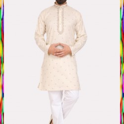 Beautifully Designed Lenin Cotton  men's kurta Pajama 