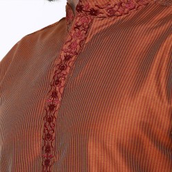 MUSTARD COLOUR LONG KURTA WITH EMBROIDERY 