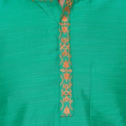 GREEN  COLOUR COTTON LONG KURTA 