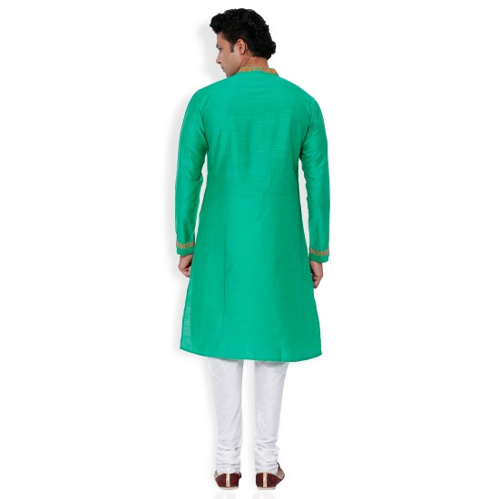 GREEN  COLOUR COTTON LONG KURTA 