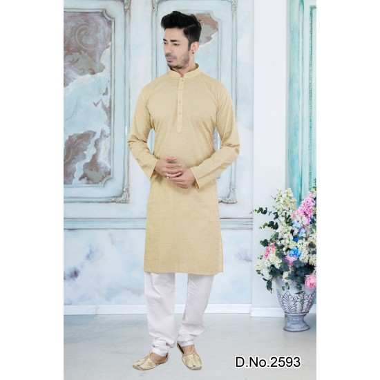 Beautifully Designed  Cotton Chicken work  men's kurta Pajama 