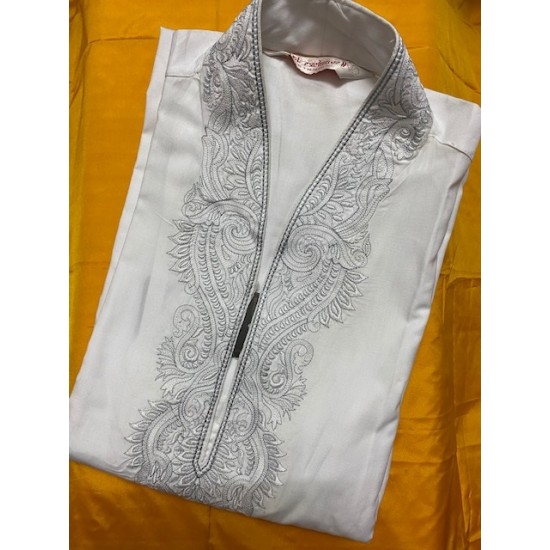 Beautifully Designed men's white  kurta Pajama 