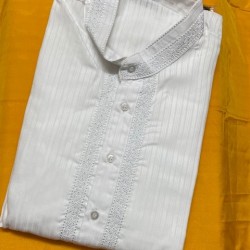 Beautifully Designed men's white  kurta Pajama 